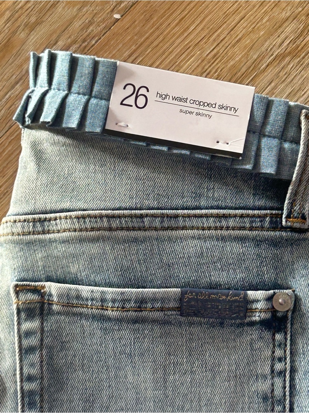 Neat 7 for all mankind 26x25 The High Waist. Too Skinny Denim Jeans Ladies - Picture 2 of 7